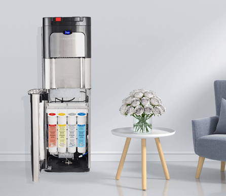 sleek floor standing direct piping water dispenser